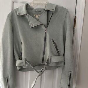 Miami  biker jacket green micro suede large